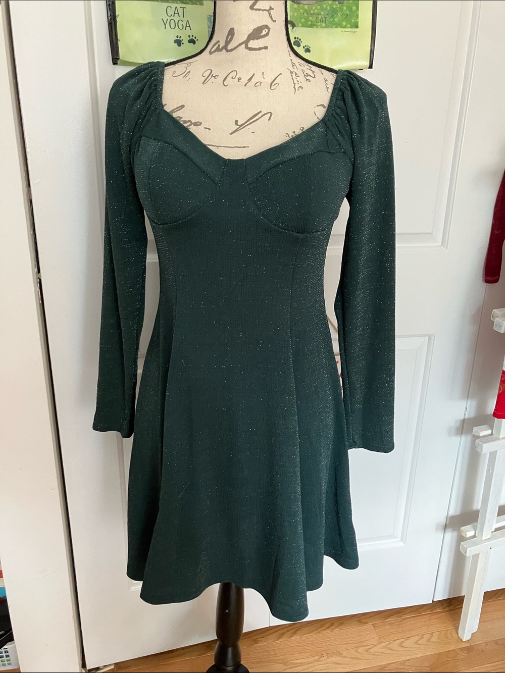 NWTS Lily Rose Pretty Green Dress with Subtle Glitter Accent
